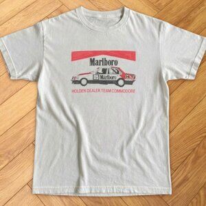 Marlboro Racing Car Graphic T Shirt White Retro Motorsport Style Tee